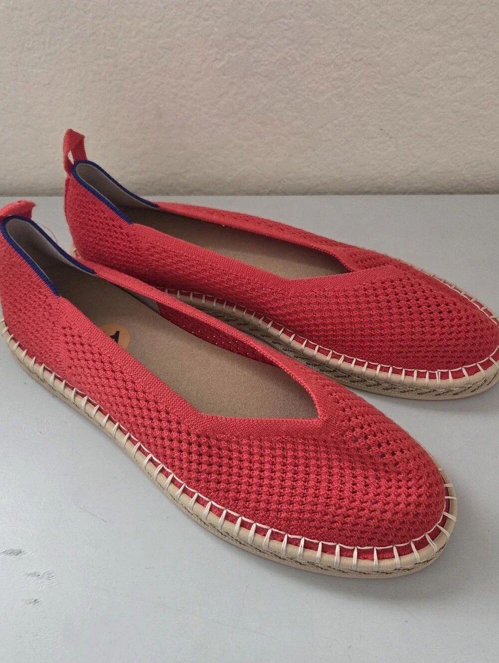 Rothy's The Espadrille Flat Size New Red Hot Slip On Flats Comfort Knit Size 11